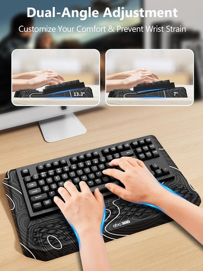 2-in-1 Ergonomic Keyboard Stand with Wrist Rest, Black