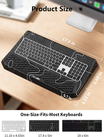 2-in-1 Ergonomic Keyboard Stand with Wrist Rest, Black