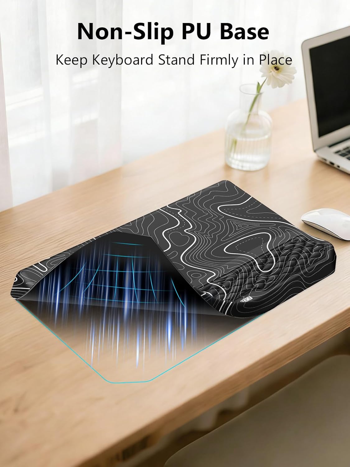 2-in-1 Ergonomic Keyboard Stand with Wrist Rest, Black
