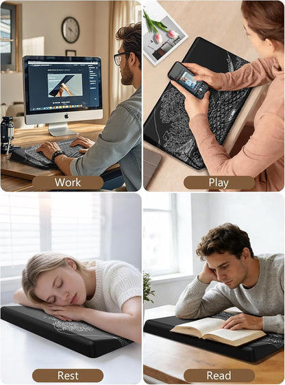 2-in-1 Ergonomic Keyboard Stand with Wrist Rest, Black