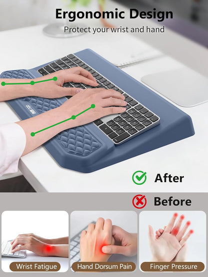 2-in-1 Ergonomic Keyboard Stand with Wrist Rest, Black