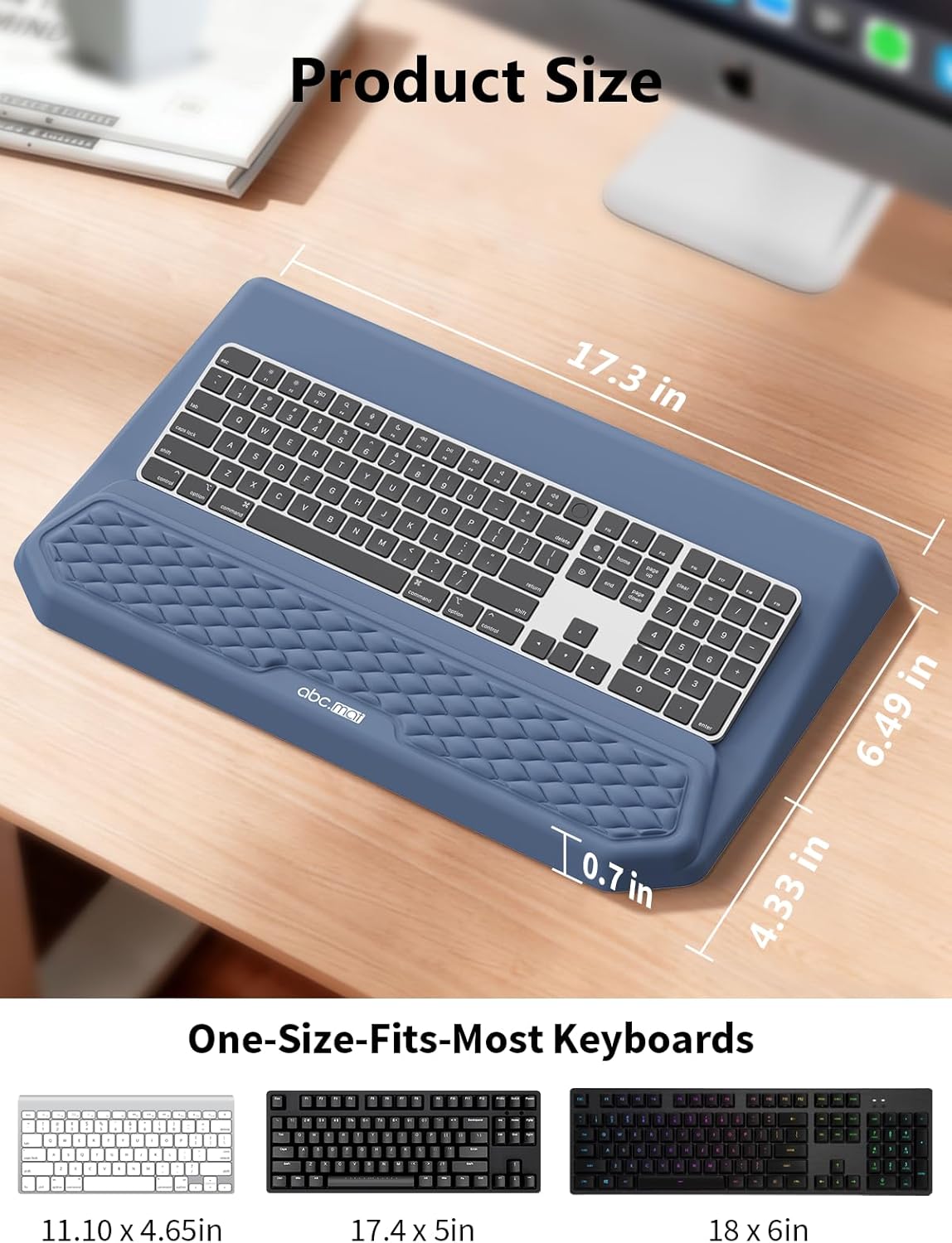 2-in-1 Ergonomic Keyboard Stand with Wrist Rest, Black