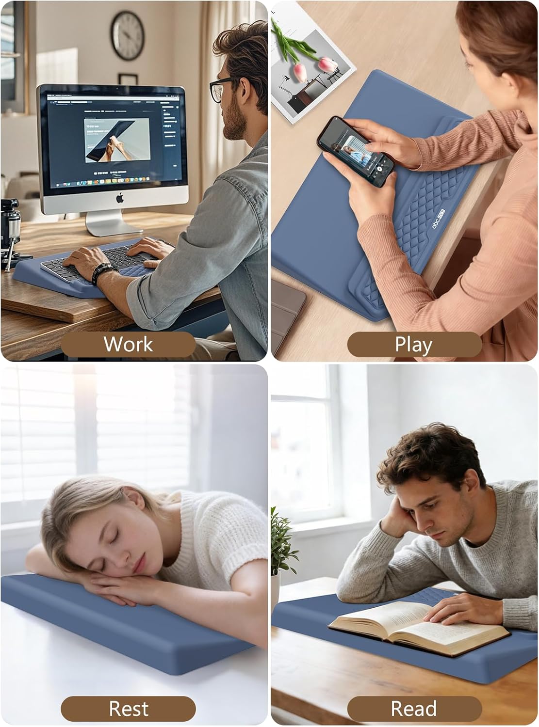 2-in-1 Ergonomic Keyboard Stand with Wrist Rest, Black