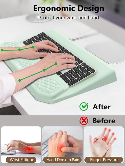 2-in-1 Ergonomic Keyboard Stand with Wrist Rest, Black