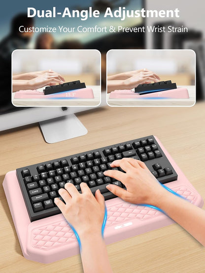 2-in-1 Ergonomic Keyboard Stand with Wrist Rest, Black
