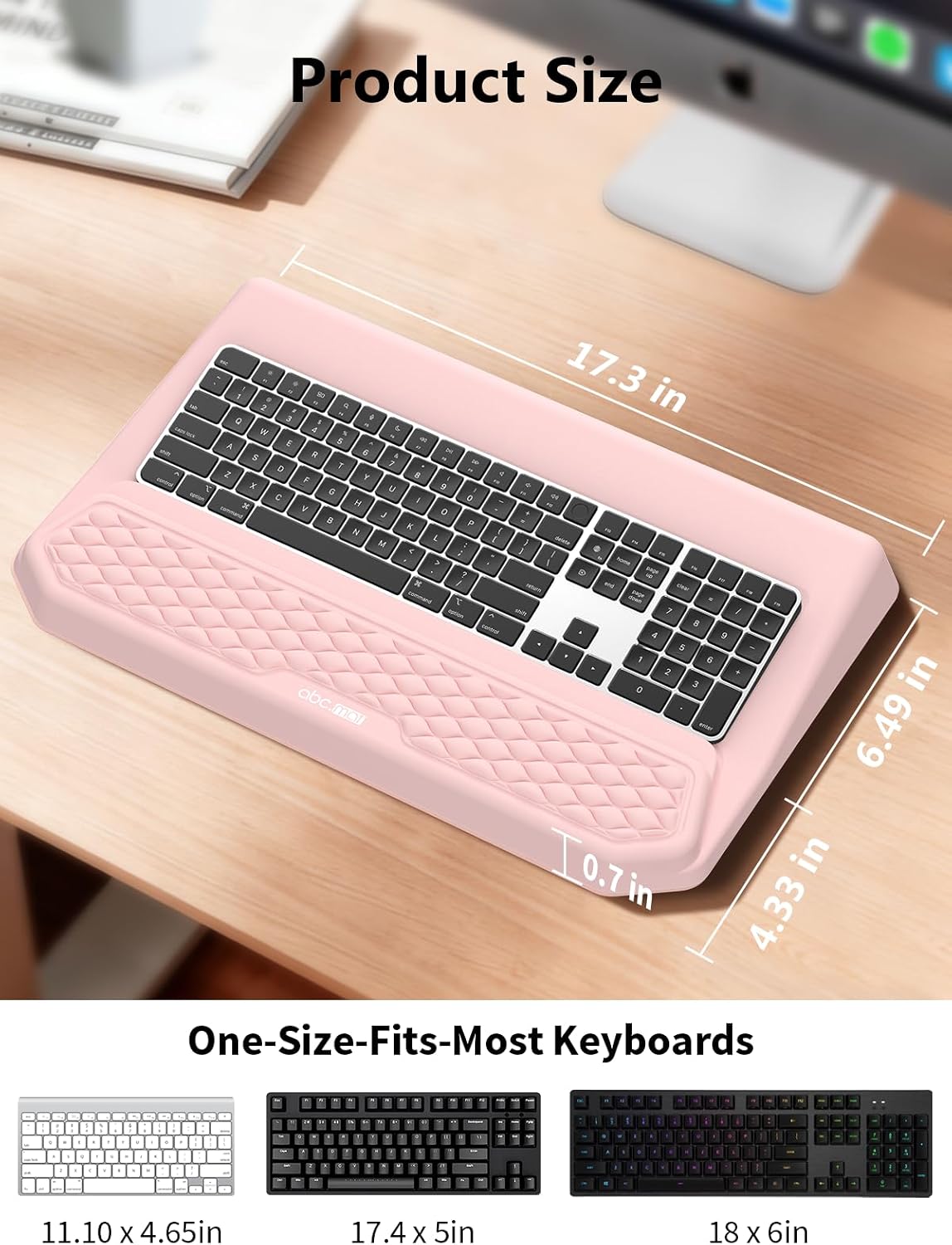 2-in-1 Ergonomic Keyboard Stand with Wrist Rest, Black