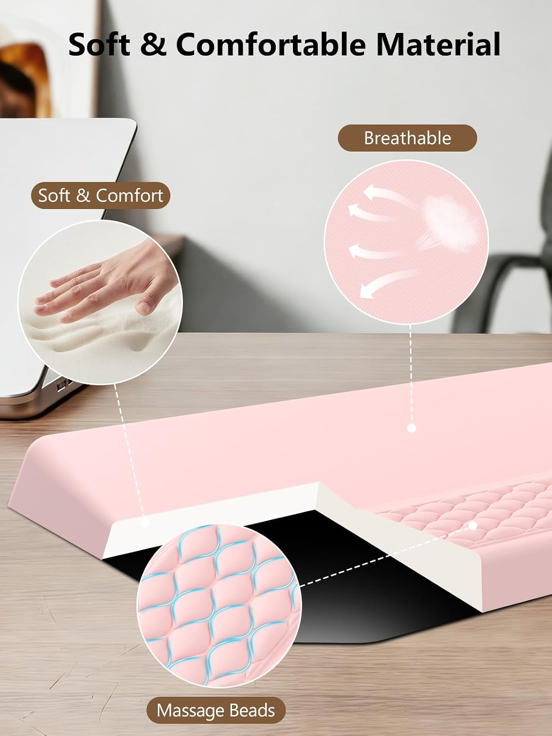 2-in-1 Ergonomic Keyboard Stand with Wrist Rest, Black