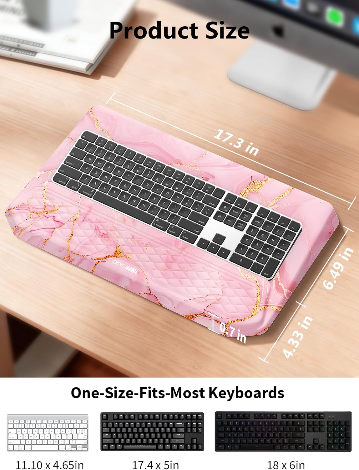 2-in-1 Ergonomic Keyboard Stand with Wrist Rest, Black