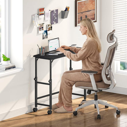 Mobile Keyboard Tray with Mouse Pad, Height Adjustment 21.6"-31.1", Keyboard Standing Desk, Rolling Under-Desk Extender with Lockable Casters, Desk Accessories for Home Office, Black