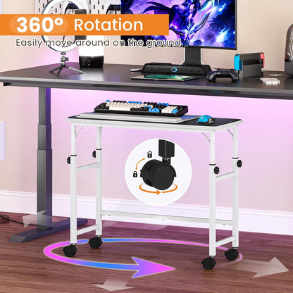 Mobile Keyboard Tray with Mouse Pad, Height Adjustment 21.6"-31.1", Keyboard Standing Desk, Rolling Under-Desk Extender with Lockable Casters, Desk Accessories for Home Office, Black