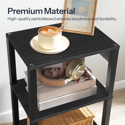 2-Tier Printer Stand with Charging Station, Under Desk Printer Table, Printer Cart with Storage Shelves, Shelf for Small Spaces, for Home Office, Rustic Brown and Black BF38UPS01