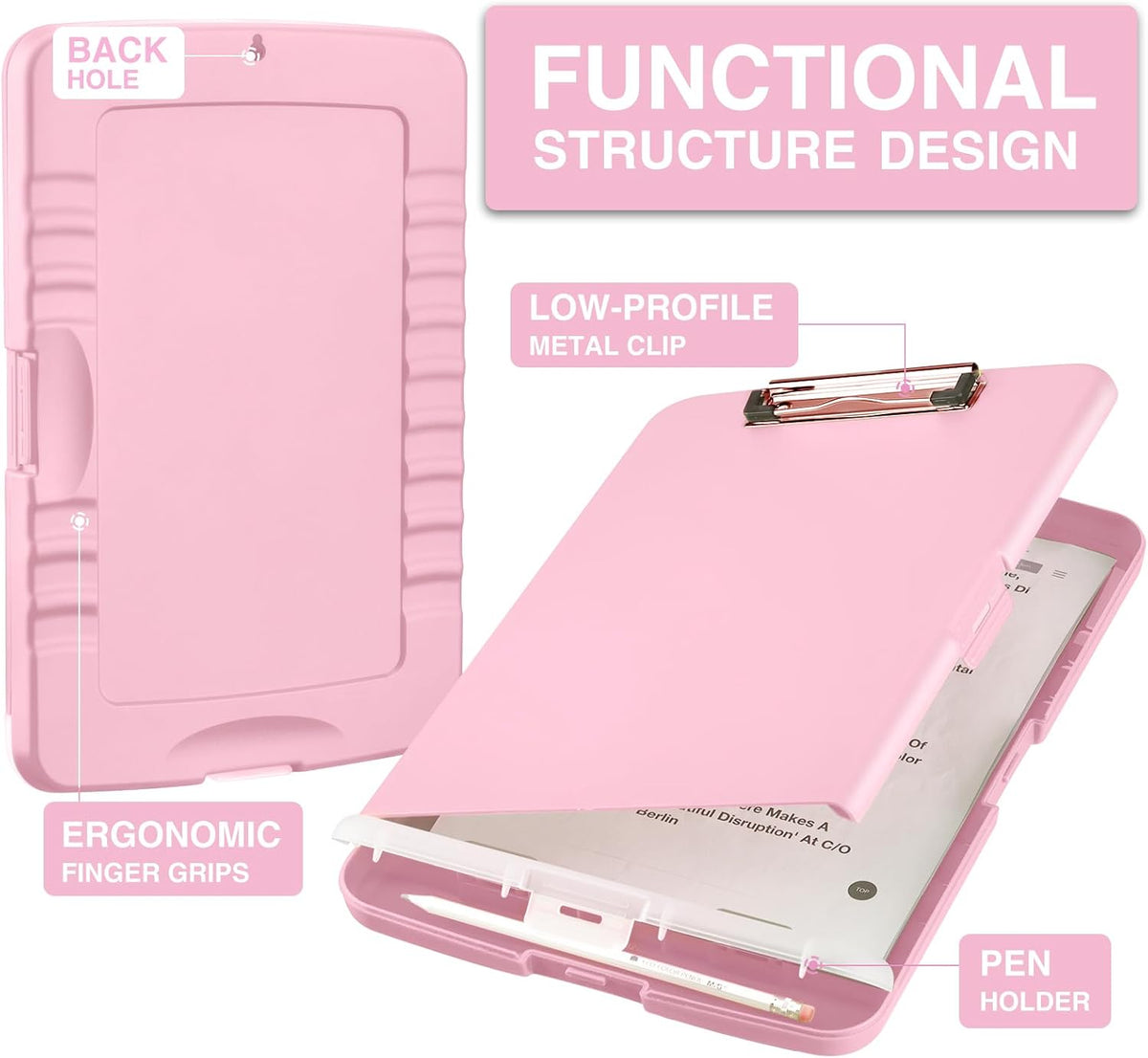 Clipboards with Storage, High Capacity Clip Boards 8.5x11 with Storage, Heavy Duty Nursing Clipboard Folder, Plastic Clipboard with Pen Holder for Women Teachers Work, School & Office Supplies