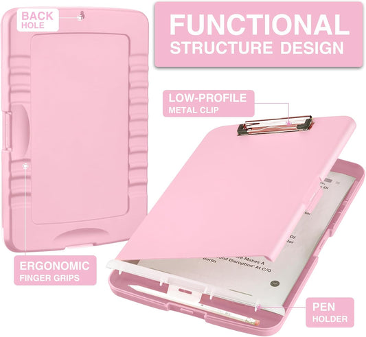 Clipboards with Storage, High Capacity Clip Boards 8.5x11 with Storage, Heavy Duty Nursing Clipboard Folder, Plastic Clipboard with Pen Holder for Women Teachers Work, School & Office Supplies