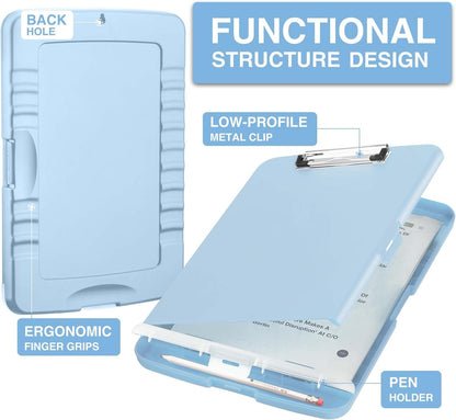 Clipboards with Storage, High Capacity Clip Boards 8.5x11 with Storage, Heavy Duty Nursing Clipboard Folder, Plastic Clipboard with Pen Holder for Women Teachers Work, School & Office Supplies