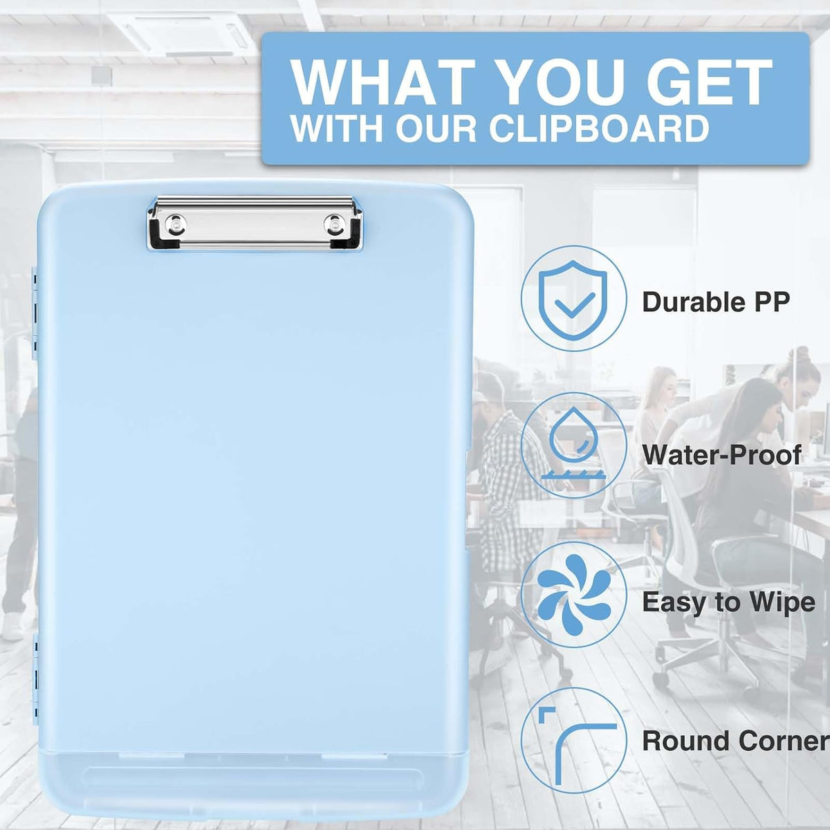 Clipboards with Storage, High Capacity Clip Boards 8.5x11 with Storage, Heavy Duty Nursing Clipboard Folder, Plastic Clipboard with Pen Holder for Women Teachers Work, School & Office Supplies