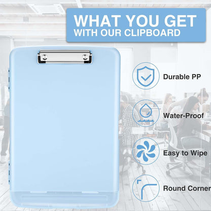 Clipboards with Storage, High Capacity Clip Boards 8.5x11 with Storage, Heavy Duty Nursing Clipboard Folder, Plastic Clipboard with Pen Holder for Women Teachers Work, School & Office Supplies