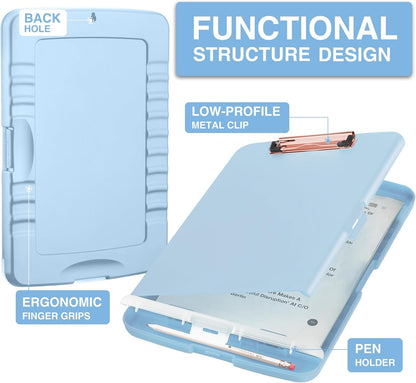 Clipboards with Storage, High Capacity Clip Boards 8.5x11 with Storage, Heavy Duty Nursing Clipboard Folder, Plastic Clipboard with Pen Holder for Women Teachers Work, School & Office Supplies