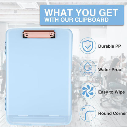 Clipboards with Storage, High Capacity Clip Boards 8.5x11 with Storage, Heavy Duty Nursing Clipboard Folder, Plastic Clipboard with Pen Holder for Women Teachers Work, School & Office Supplies