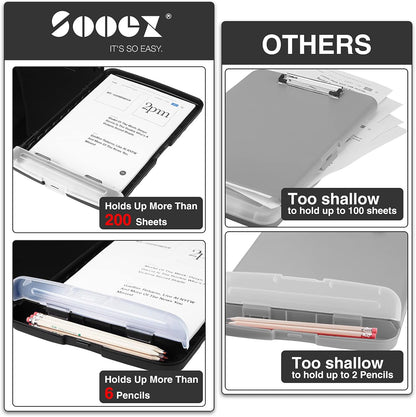 Clipboards with Storage, High Capacity Clip Boards 8.5x11 with Storage, Heavy Duty Nursing Clipboard Folder, Plastic Clipboard with Pen Holder for Women Teachers Work, School & Office Supplies