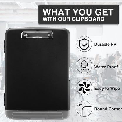 Clipboards with Storage, High Capacity Clip Boards 8.5x11 with Storage, Heavy Duty Nursing Clipboard Folder, Plastic Clipboard with Pen Holder for Women Teachers Work, School & Office Supplies