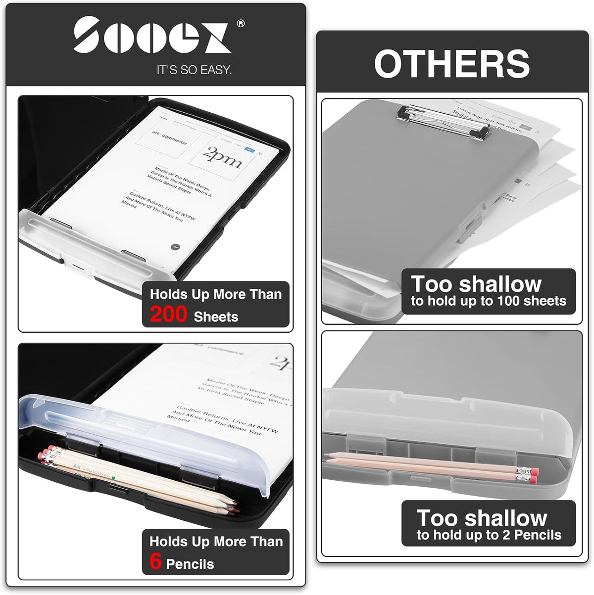 Clipboards with Storage, High Capacity Clip Boards 8.5x11 with Storage, Heavy Duty Nursing Clipboard Folder, Plastic Clipboard with Pen Holder for Women Teachers Work, School & Office Supplies