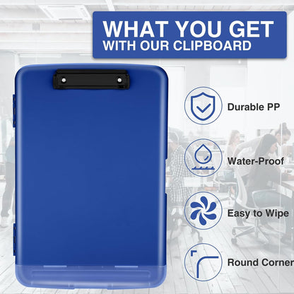 Clipboards with Storage, High Capacity Clip Boards 8.5x11 with Storage, Heavy Duty Nursing Clipboard Folder, Plastic Clipboard with Pen Holder for Women Teachers Work, School & Office Supplies