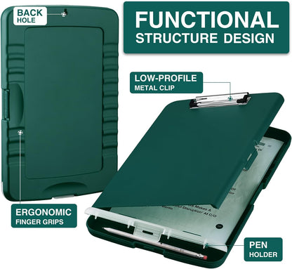 Clipboards with Storage, High Capacity Clip Boards 8.5x11 with Storage, Heavy Duty Nursing Clipboard Folder, Plastic Clipboard with Pen Holder for Women Teachers Work, School & Office Supplies