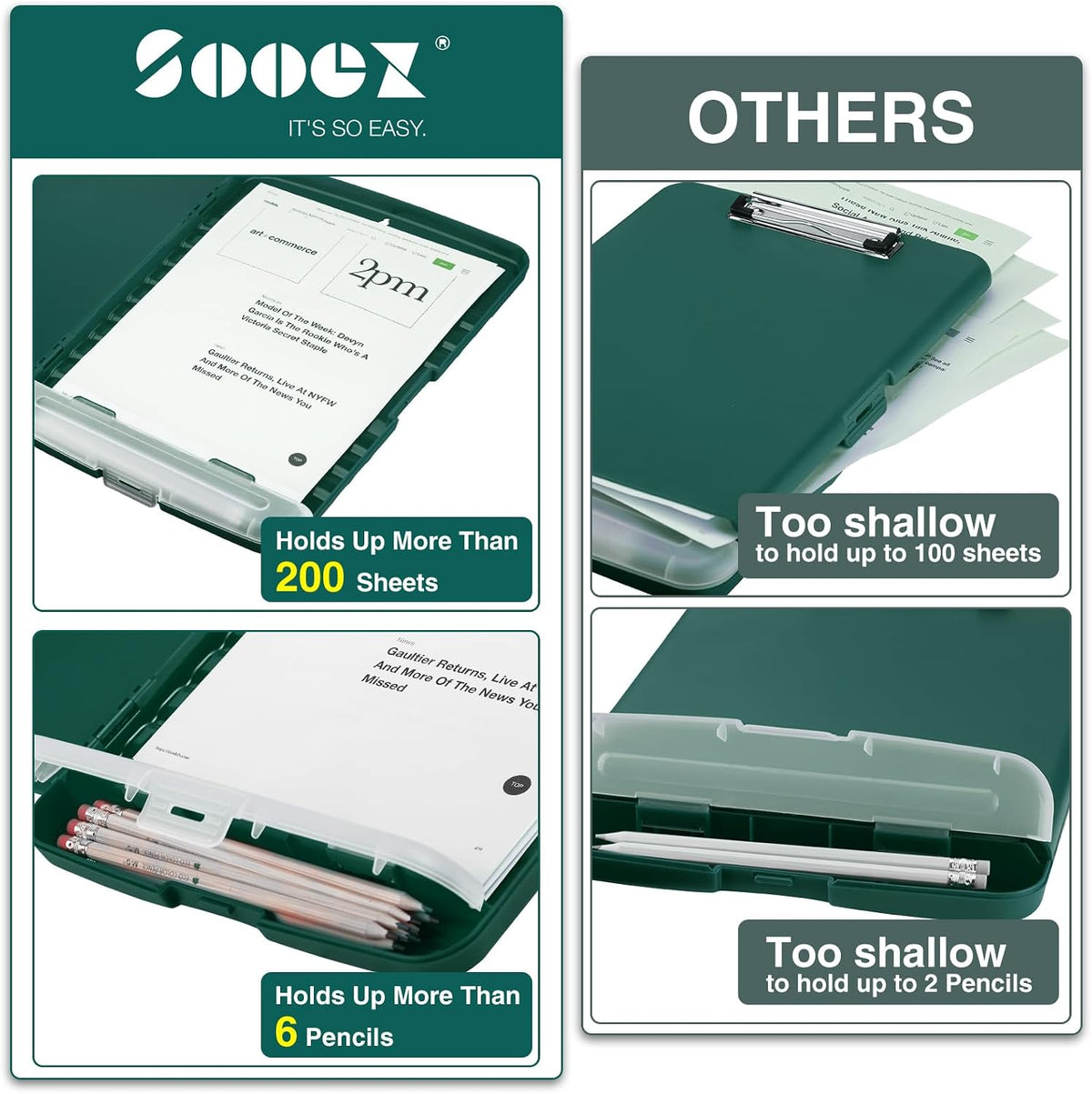 Clipboards with Storage, High Capacity Clip Boards 8.5x11 with Storage, Heavy Duty Nursing Clipboard Folder, Plastic Clipboard with Pen Holder for Women Teachers Work, School & Office Supplies