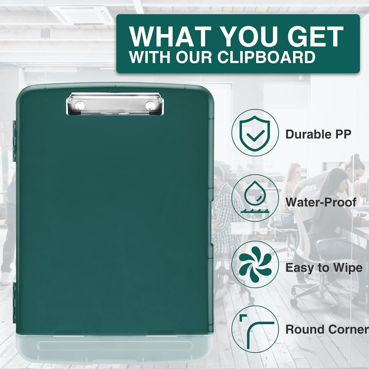 Clipboards with Storage, High Capacity Clip Boards 8.5x11 with Storage, Heavy Duty Nursing Clipboard Folder, Plastic Clipboard with Pen Holder for Women Teachers Work, School & Office Supplies