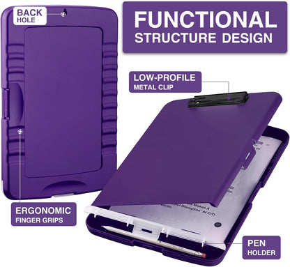 Clipboards with Storage, High Capacity Clip Boards 8.5x11 with Storage, Heavy Duty Nursing Clipboard Folder, Plastic Clipboard with Pen Holder for Women Teachers Work, School & Office Supplies