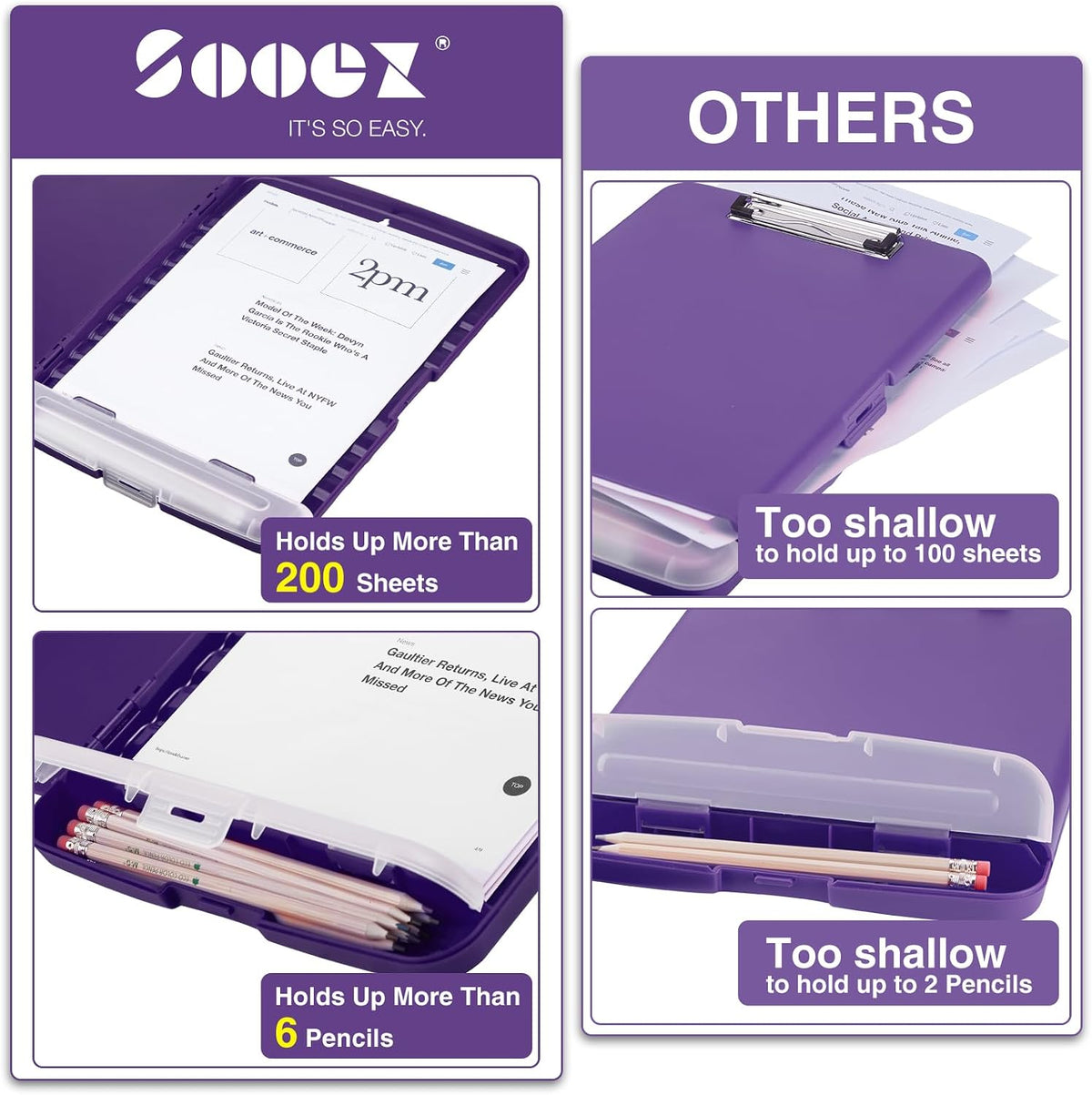 Clipboards with Storage, High Capacity Clip Boards 8.5x11 with Storage, Heavy Duty Nursing Clipboard Folder, Plastic Clipboard with Pen Holder for Women Teachers Work, School & Office Supplies