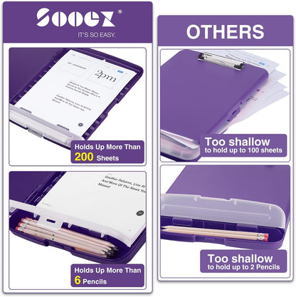 Clipboards with Storage, High Capacity Clip Boards 8.5x11 with Storage, Heavy Duty Nursing Clipboard Folder, Plastic Clipboard with Pen Holder for Women Teachers Work, School & Office Supplies