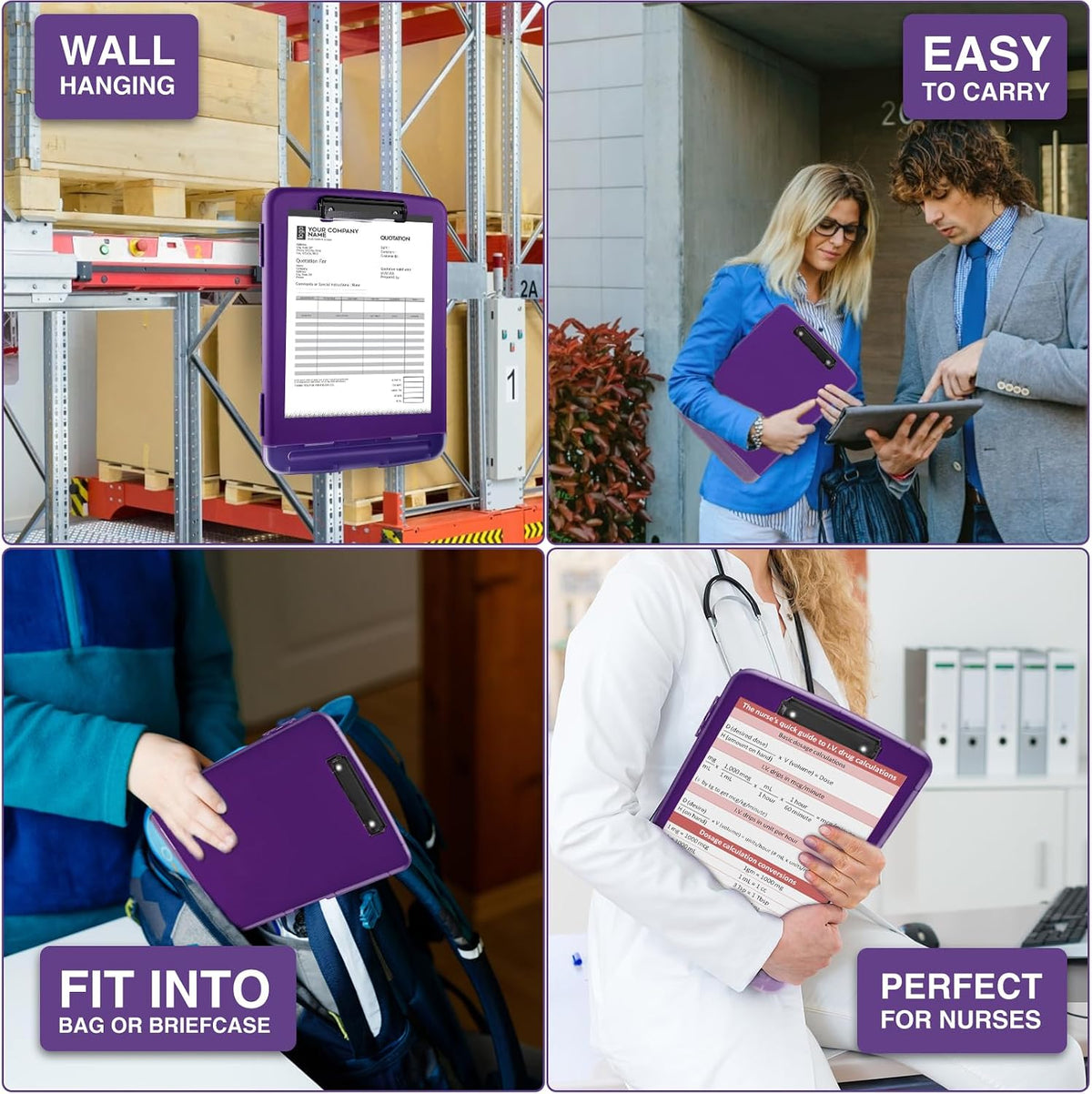 Clipboards with Storage, High Capacity Clip Boards 8.5x11 with Storage, Heavy Duty Nursing Clipboard Folder, Plastic Clipboard with Pen Holder for Women Teachers Work, School & Office Supplies