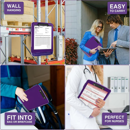 Clipboards with Storage, High Capacity Clip Boards 8.5x11 with Storage, Heavy Duty Nursing Clipboard Folder, Plastic Clipboard with Pen Holder for Women Teachers Work, School & Office Supplies