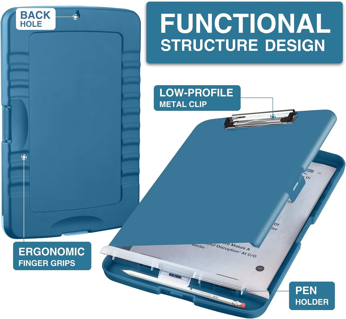 Clipboards with Storage, High Capacity Clip Boards 8.5x11 with Storage, Heavy Duty Nursing Clipboard Folder, Plastic Clipboard with Pen Holder for Women Teachers Work, School & Office Supplies