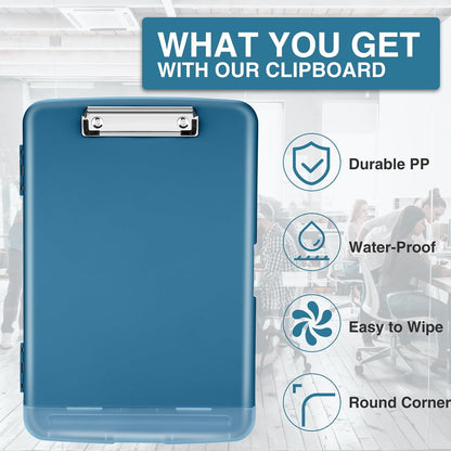 Clipboards with Storage, High Capacity Clip Boards 8.5x11 with Storage, Heavy Duty Nursing Clipboard Folder, Plastic Clipboard with Pen Holder for Women Teachers Work, School & Office Supplies