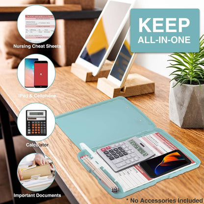 Clipboards with Storage, High Capacity Clip Boards 8.5x11 with Storage, Heavy Duty Nursing Clipboard Folder, Plastic Clipboard with Pen Holder for Women Teachers Work, School & Office Supplies