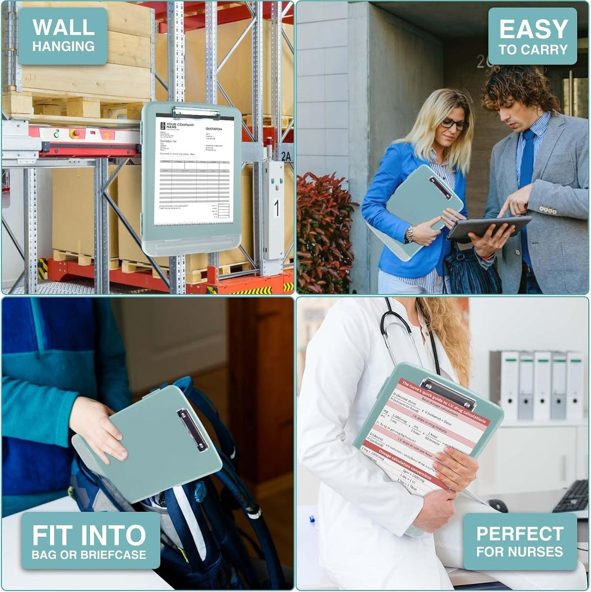 Clipboards with Storage, High Capacity Clip Boards 8.5x11 with Storage, Heavy Duty Nursing Clipboard Folder, Plastic Clipboard with Pen Holder for Women Teachers Work, School & Office Supplies