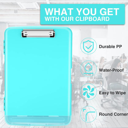 Clipboards with Storage, High Capacity Clip Boards 8.5x11 with Storage, Heavy Duty Nursing Clipboard Folder, Plastic Clipboard with Pen Holder for Women Teachers Work, School & Office Supplies