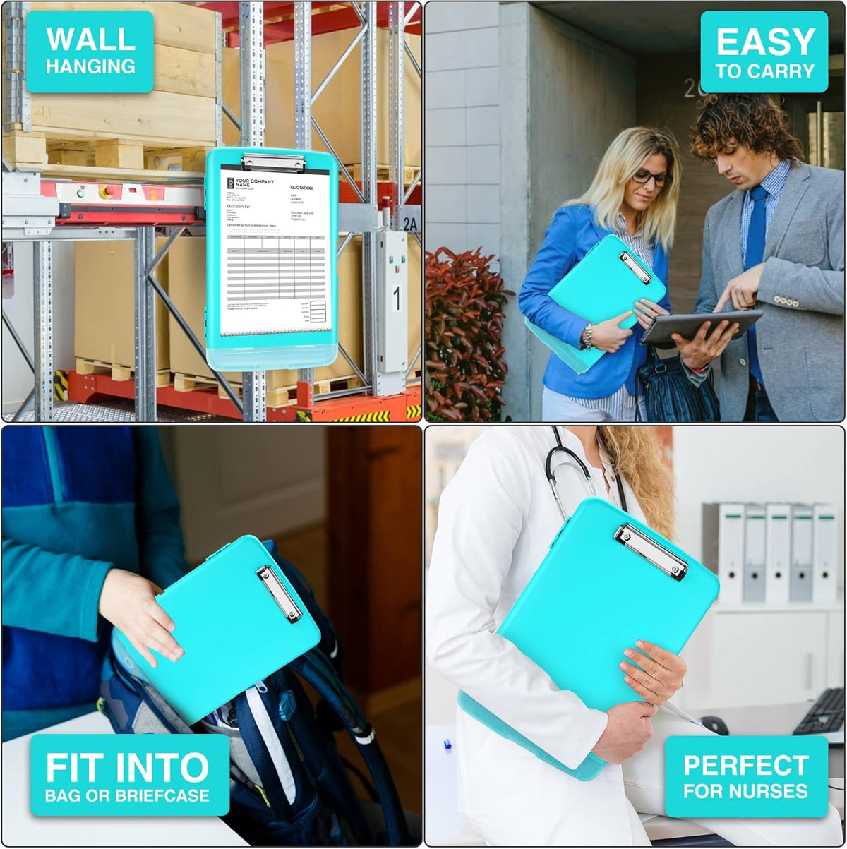 Clipboards with Storage, High Capacity Clip Boards 8.5x11 with Storage, Heavy Duty Nursing Clipboard Folder, Plastic Clipboard with Pen Holder for Women Teachers Work, School & Office Supplies