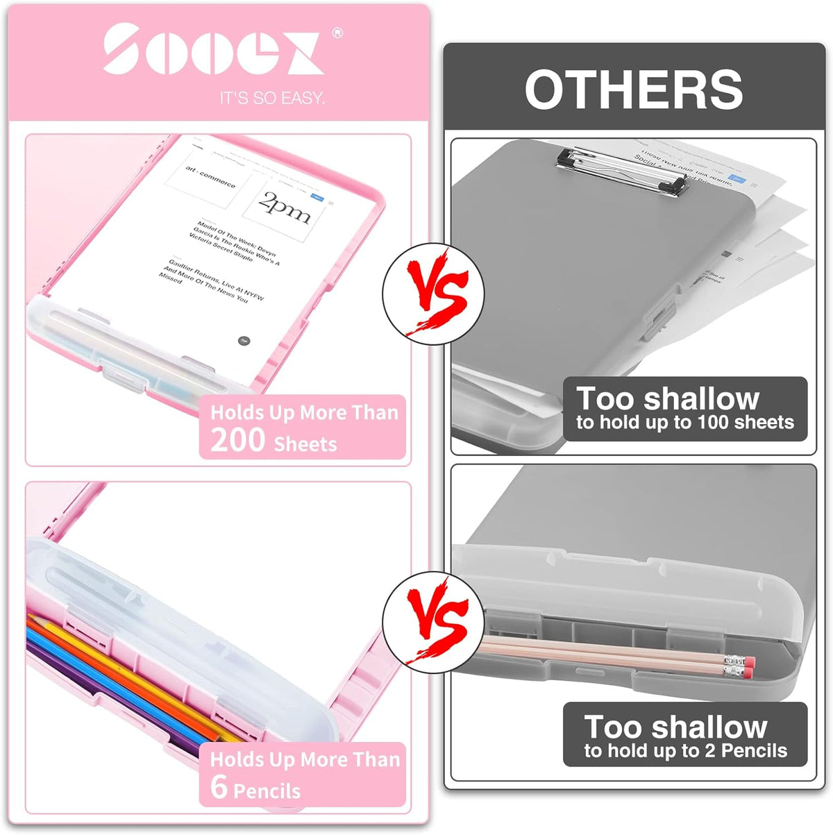 Clipboards with Storage, High Capacity Clip Boards 8.5x11 with Storage, Heavy Duty Nursing Clipboard Folder, Plastic Clipboard with Pen Holder for Women Teachers Work, School & Office Supplies