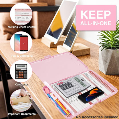 Clipboards with Storage, High Capacity Clip Boards 8.5x11 with Storage, Heavy Duty Nursing Clipboard Folder, Plastic Clipboard with Pen Holder for Women Teachers Work, School & Office Supplies