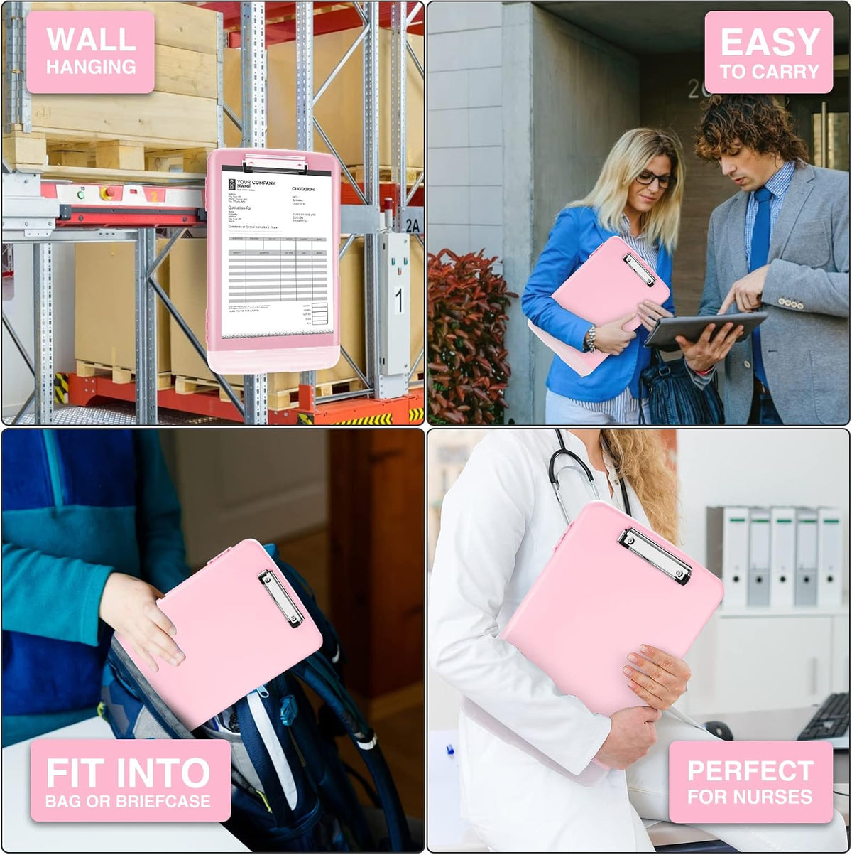 Clipboards with Storage, High Capacity Clip Boards 8.5x11 with Storage, Heavy Duty Nursing Clipboard Folder, Plastic Clipboard with Pen Holder for Women Teachers Work, School & Office Supplies