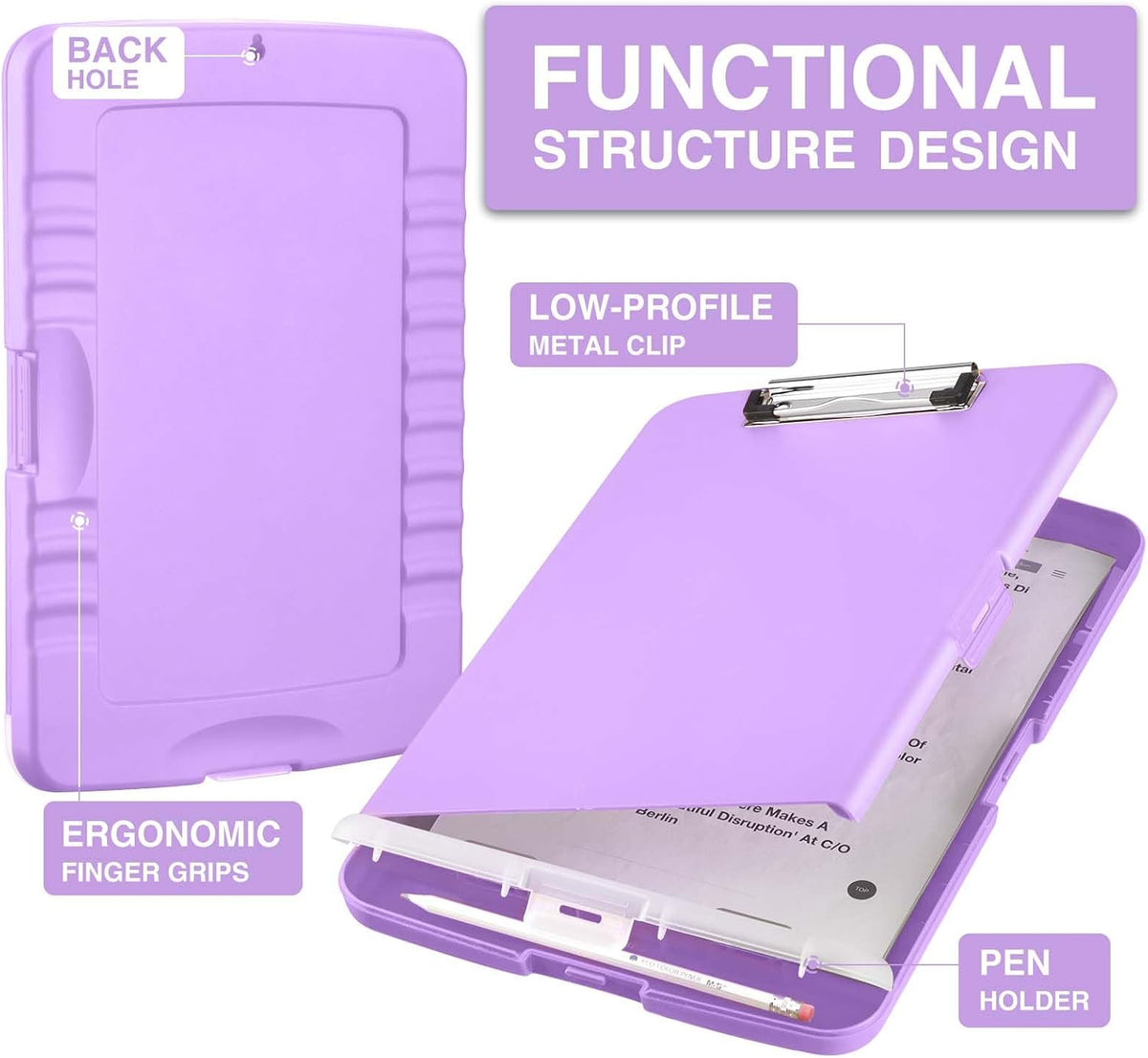 Clipboards with Storage, High Capacity Clip Boards 8.5x11 with Storage, Heavy Duty Nursing Clipboard Folder, Plastic Clipboard with Pen Holder for Women Teachers Work, School & Office Supplies