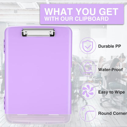 Clipboards with Storage, High Capacity Clip Boards 8.5x11 with Storage, Heavy Duty Nursing Clipboard Folder, Plastic Clipboard with Pen Holder for Women Teachers Work, School & Office Supplies