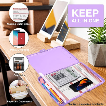 Clipboards with Storage, High Capacity Clip Boards 8.5x11 with Storage, Heavy Duty Nursing Clipboard Folder, Plastic Clipboard with Pen Holder for Women Teachers Work, School & Office Supplies