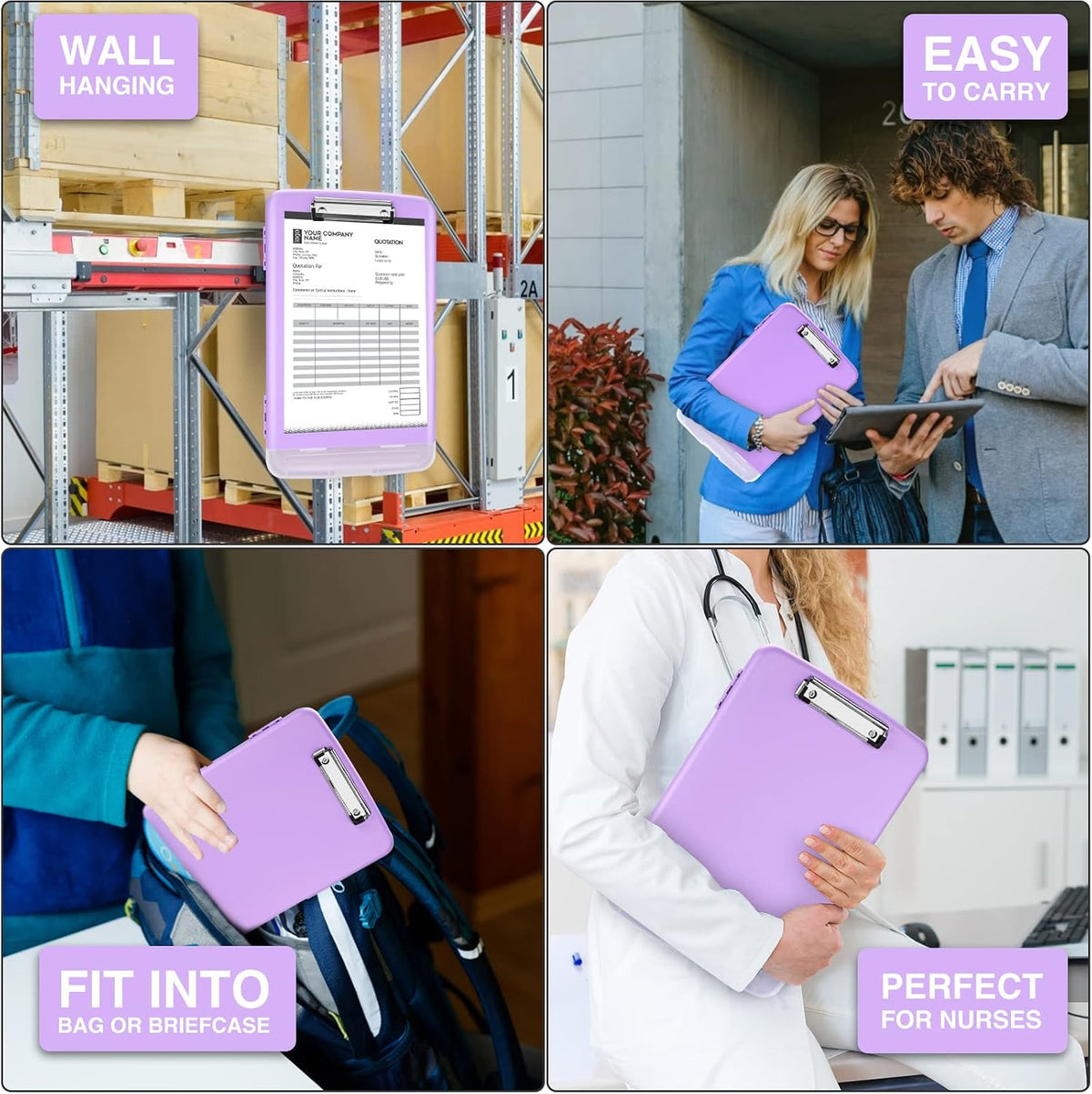 Clipboards with Storage, High Capacity Clip Boards 8.5x11 with Storage, Heavy Duty Nursing Clipboard Folder, Plastic Clipboard with Pen Holder for Women Teachers Work, School & Office Supplies