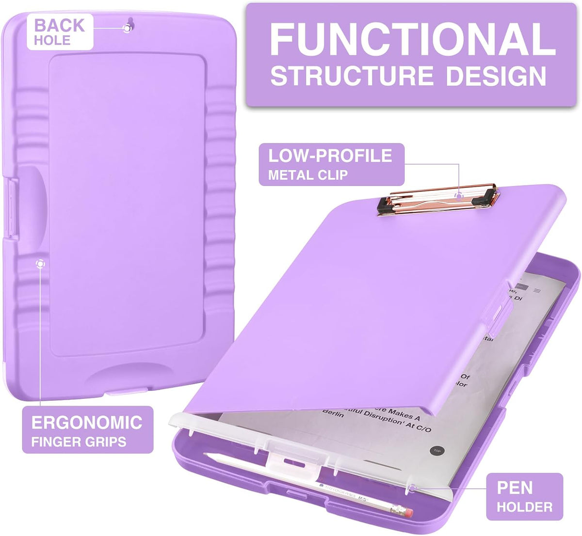 Clipboards with Storage, High Capacity Clip Boards 8.5x11 with Storage, Heavy Duty Nursing Clipboard Folder, Plastic Clipboard with Pen Holder for Women Teachers Work, School & Office Supplies