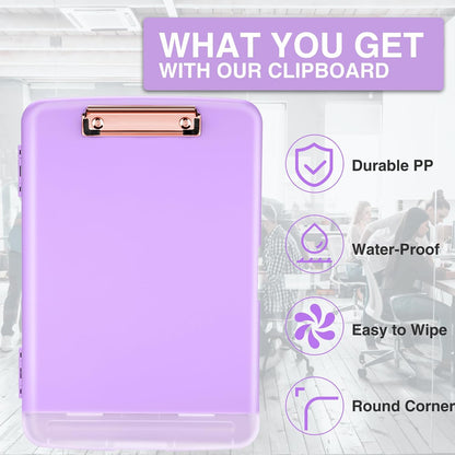 Clipboards with Storage, High Capacity Clip Boards 8.5x11 with Storage, Heavy Duty Nursing Clipboard Folder, Plastic Clipboard with Pen Holder for Women Teachers Work, School & Office Supplies