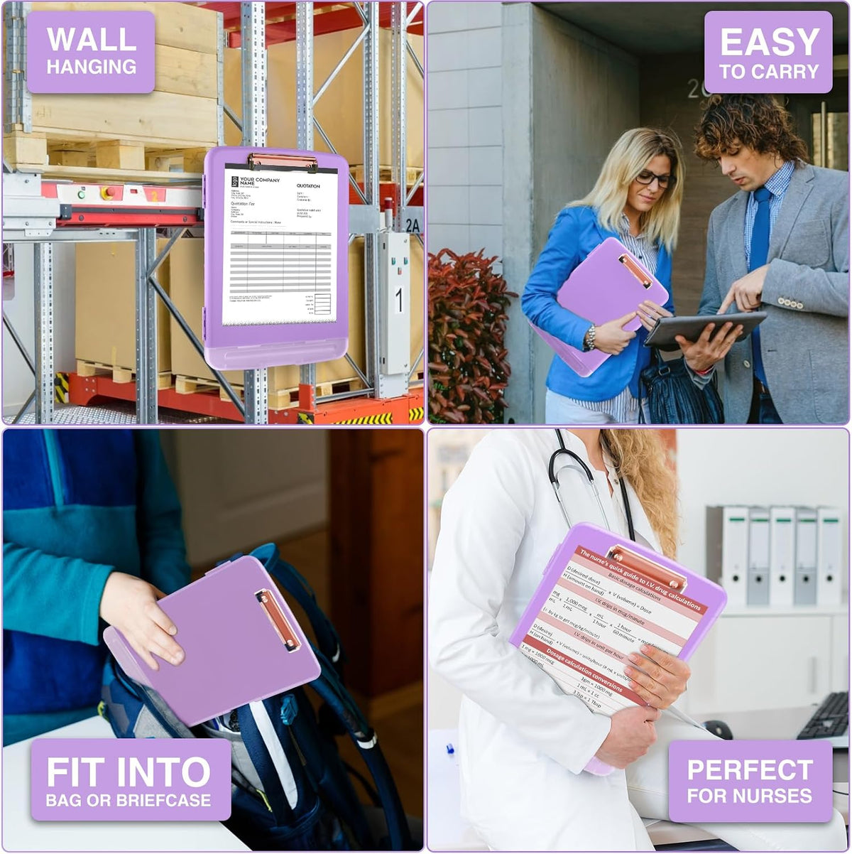 Clipboards with Storage, High Capacity Clip Boards 8.5x11 with Storage, Heavy Duty Nursing Clipboard Folder, Plastic Clipboard with Pen Holder for Women Teachers Work, School & Office Supplies